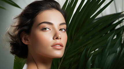 Fototapeta premium Beautiful woman with natural make-up