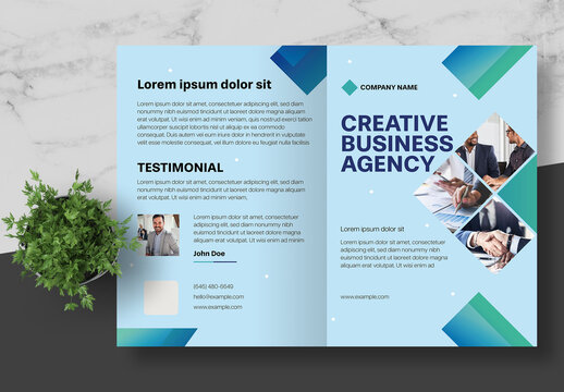 Blue Bifold Business Brochure