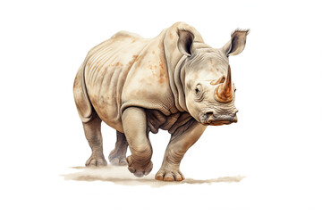 Obraz premium rhinoceros isolated on white background