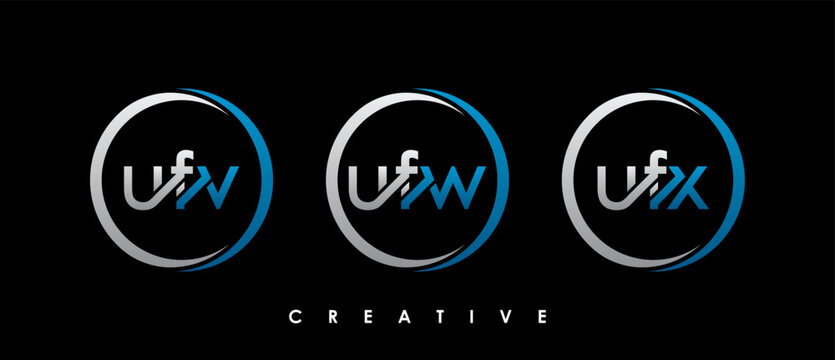 UFV, UVW, UVX Letter Initial Logo Design Template Vector Illustration