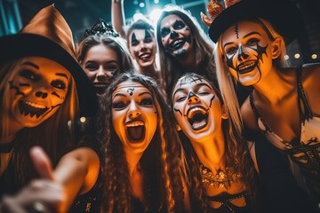 Halloween selfie on a party, halloween costumes,