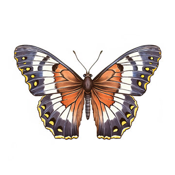 Colourful Textured Butterfly Illustration