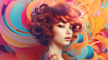 Obraz na płótnie Canvas Stylist colorful background of woman illustration