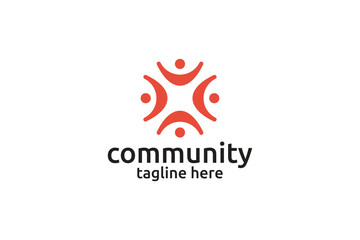 Fototapeta na wymiar Modern abstract red community logo