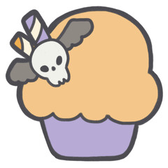 Cute Cupcake Halloween Elements 