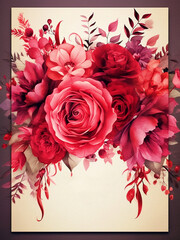 Floral Wedding Invitation Template - ai generative