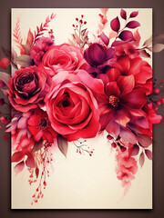 Floral Wedding Invitation Template - ai generative