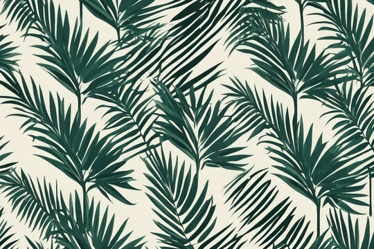 tropical palm tree leaves pattern. vector