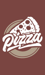 Pizza Food Stylist Logo Design with Icons Free Vector.