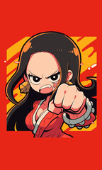 Angry Baby Punch Cartoon Art Work, Punch, and Mascot Style Portrait