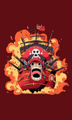 Ship Captain Cartoon Art Work, Punch, and Mascot Style Portrait