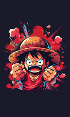 Angry Boy Punch Cartoon Art Work, Punch, and Mascot Style Portrait