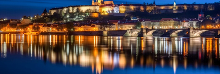 Prague panorama Czech Republic - Generative AI
