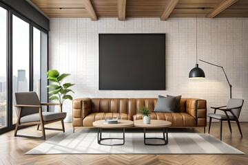 living room interior generated ai