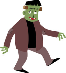 Frankenstein . Halloween cartoon characters . PNG .