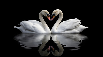 Fototapeta premium A couple swan on the lake 