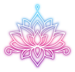 Obraz premium Set of Flower neon