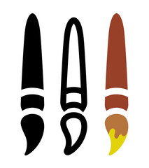 Set of brushes. Vector clipart isolated on white background.