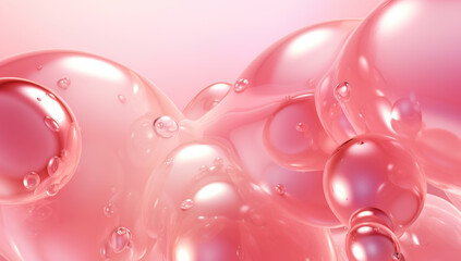 serum bubble pink background for cosmetics product. Generated with AI