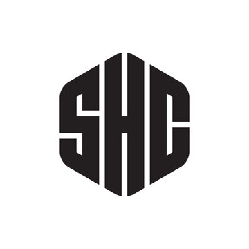 SHC hexagon logo concept isolated on white background.