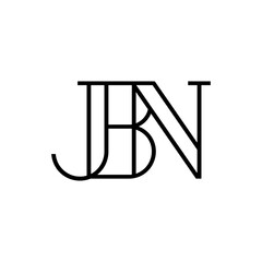 line JBN logo design isolated on white background.