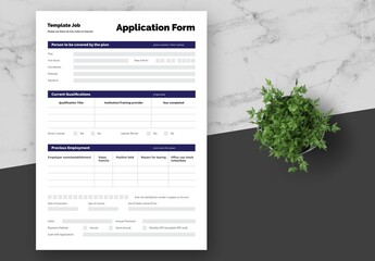 Black Navy Blue Application Form