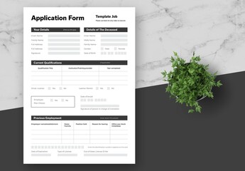 Black Grey Application Form