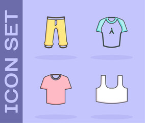 Set Undershirt, Pants, T-shirt and icon. Vector