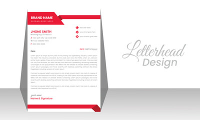 Modern Creative & Clean business style letterhead template with geometric shapes. Vector graphic design