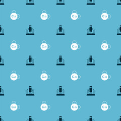 Set Microscope and Mineral Ca Calcium on seamless pattern. Vector