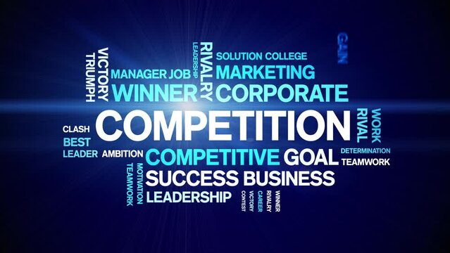 Competition animated tag word cloud;text design animation kinetic typography seamless loop.