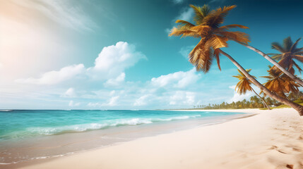 Fototapeta na wymiar Tropical beach with sand summer holiday background 