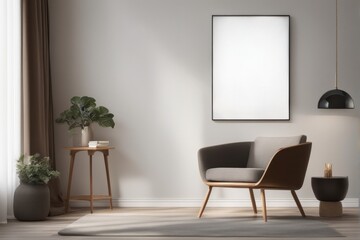 Sculpting Light: Chair and Picture Frame in Shaded Ambiance