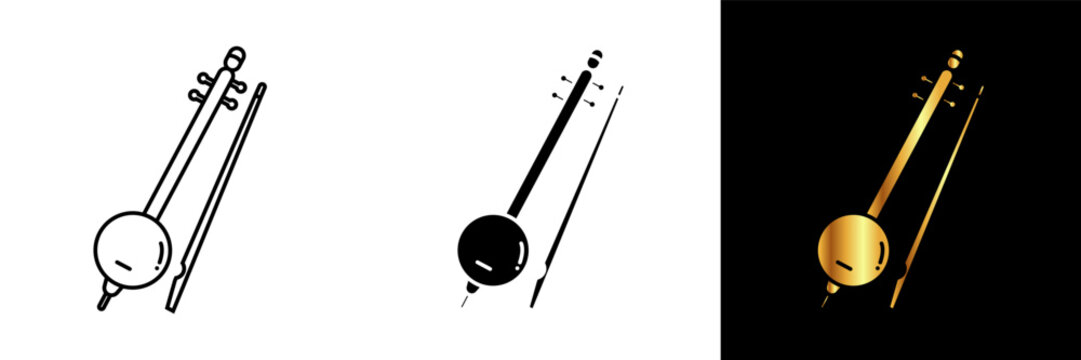 The Rebab Icon captures the soulful melodies of the traditional bowed string instrument, originating from various cultures and producing enchanting and emotive sounds.