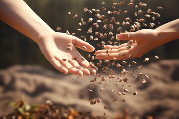 Sowing the Message: Hands Scatter Seeds onto Different Grounds, Resonating with Jesus' Parable of God's Word and Its Receptions Generative AI