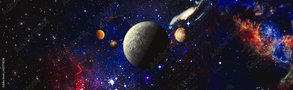 Wall mural high quality space background. explosion supernova. bright star nebula. distant galaxy. abstract ima