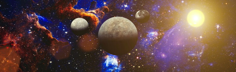 Mystical beautiful space. Unforgettable diverse space background , Spiral galaxy in deep space....