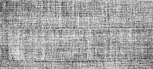 Vector fabric texture. Distressed texture of weaving fabric. Grunge background. Abstract halftone vector illustration. Overlay to create interesting effect and depth. Black isolated on white. EPS10.