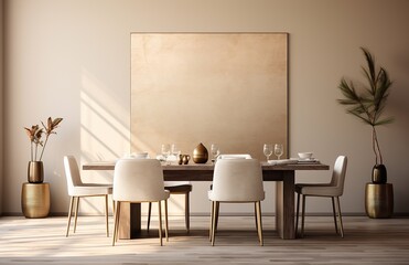 A minimalist design of furniture and wall art brings a unique, inviting atmosphere to any room