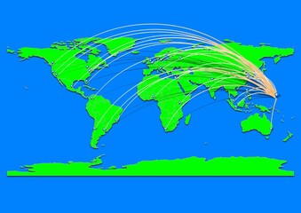 Vibrant Palikir, Federated States of Micronesia map - Export concept map for Palikir, Federated States of Micronesia on World map. Suitable for export concepts.