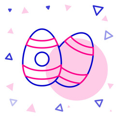 Line Easter egg icon isolated on white background. Happy Easter. Colorful outline concept. Vector