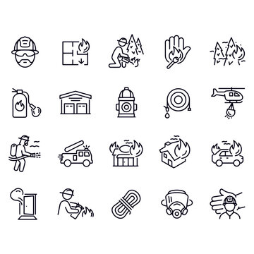 Firefighting icons vector design 