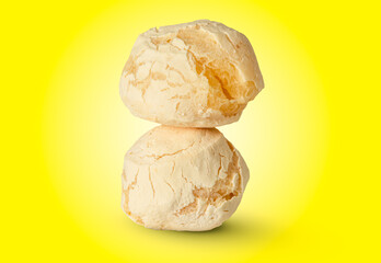 pão de queijo (cheese bread) isolated on white background