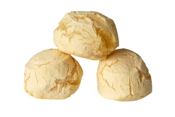 pão de queijo (cheese bread) isolated on white background