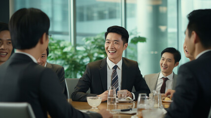 ミーティングをするビジネスマン