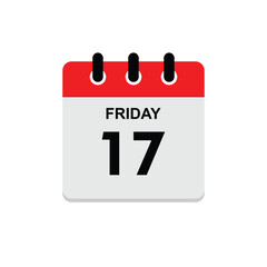 17 friday icon with white background, calender icon