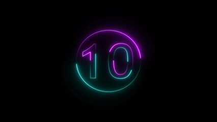 abstract glowing neon count down number illustration background
