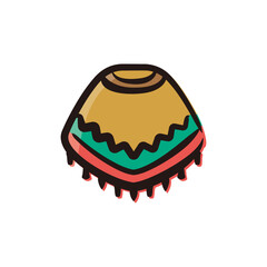 Poncho - Mexico icon/illustration (Hand-drawn line, colored version)