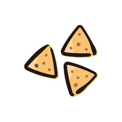 Tortilla chips - Mexico icon/illustration (Hand-drawn line, colored version)
