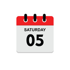 05 saturday icon with white background, calender icon